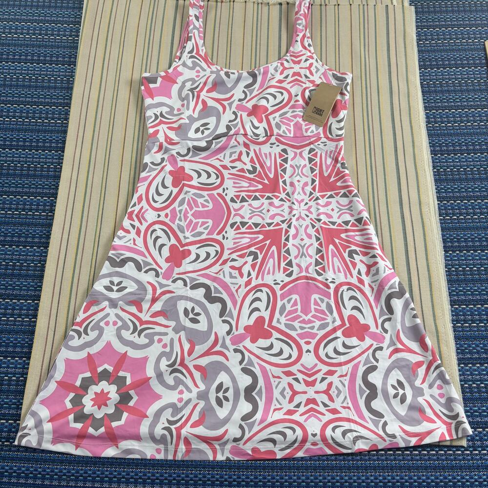 Lightbare Dress Womens Medium Pink Geometric Sleeveless Tank A-Line UPF 50+
